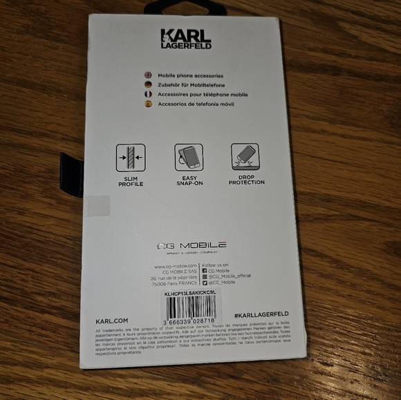 Karl Lagerfeld And Maybelle Black Protective Phone Case - Picture 2 of 2